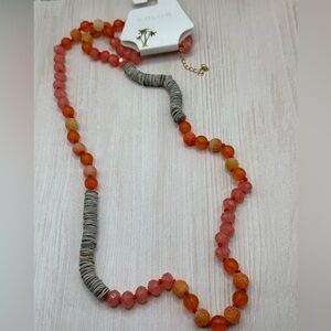 Kohl's Coral and Orange Beaded Necklace
